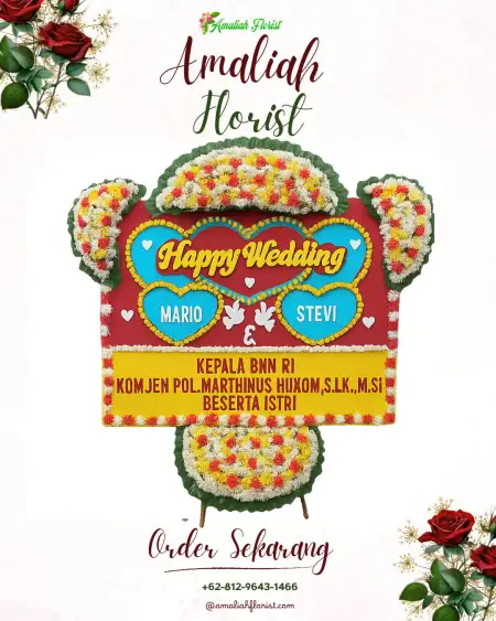 Papan Bunga Pernikahan Bentangan